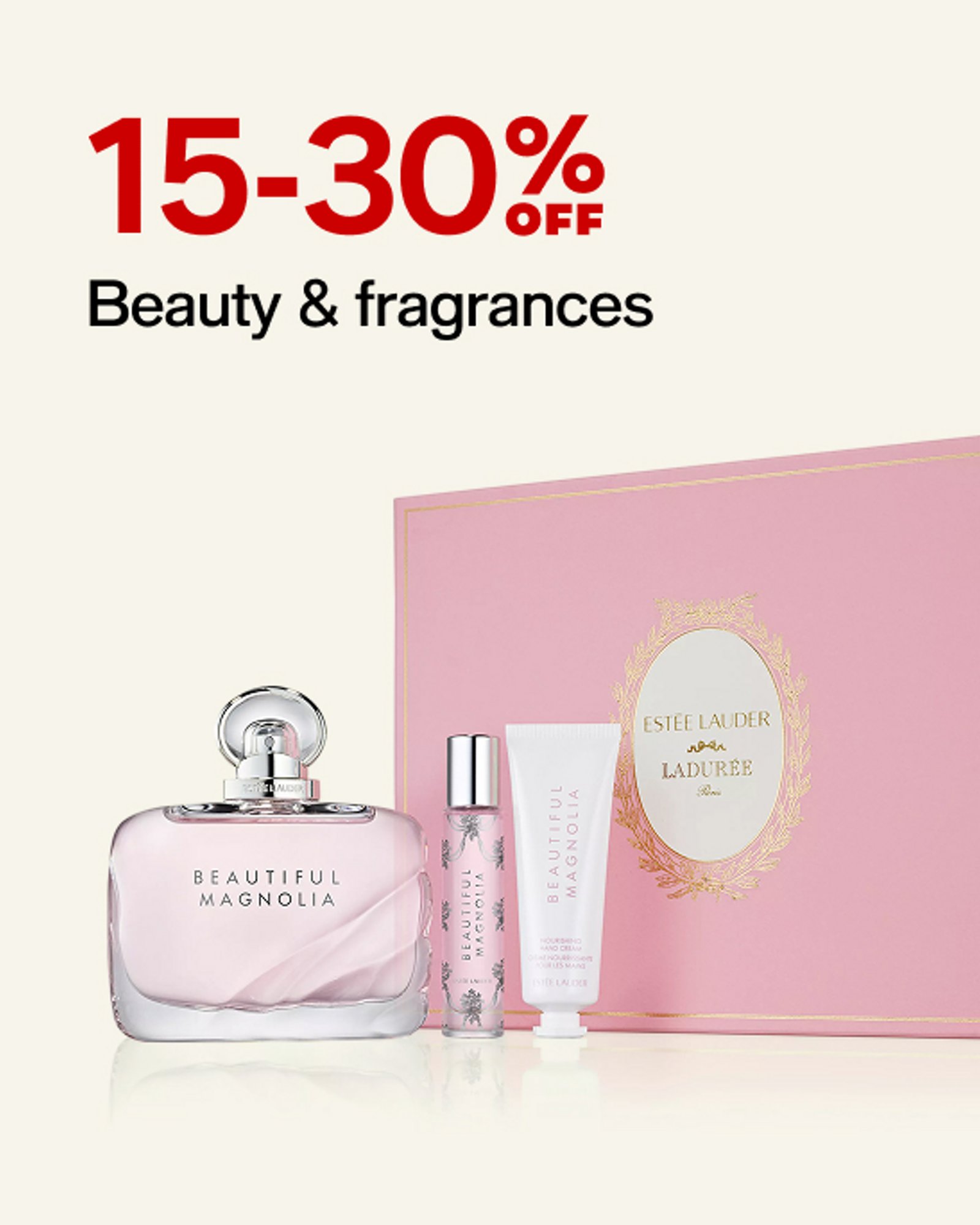 15-30% off beauty and fragrance