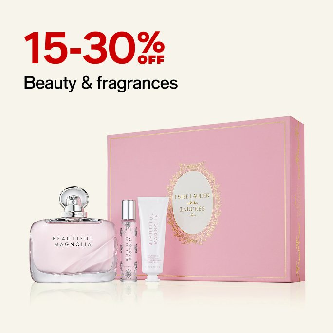 15-30% off beauty and fragrance