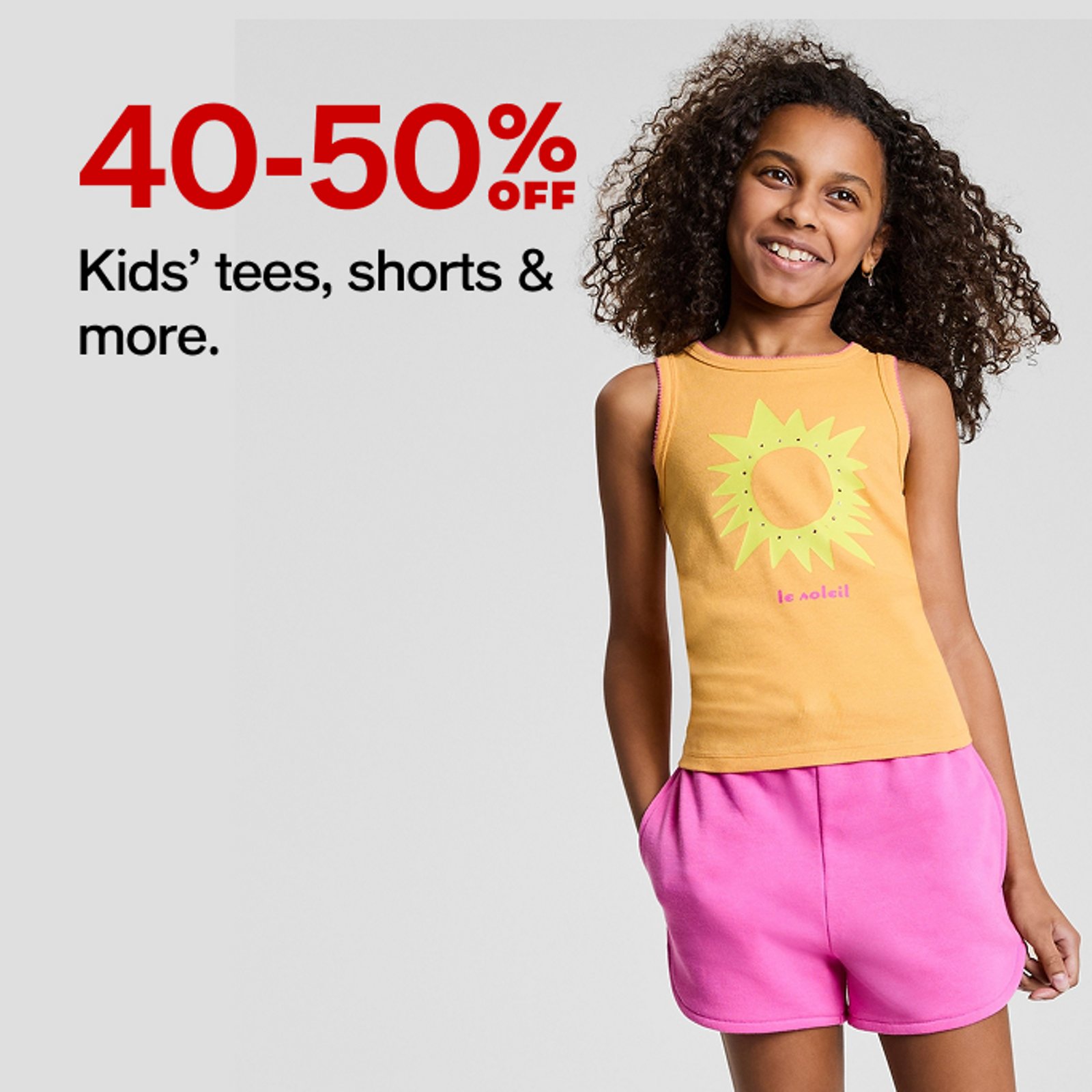 Kids' tees, shorts, & more 