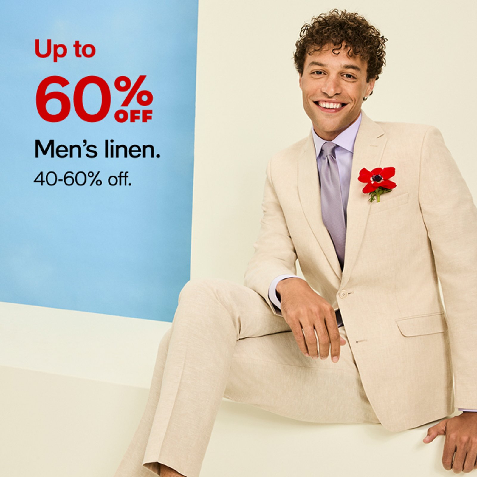 Up to 60% off Men's linen