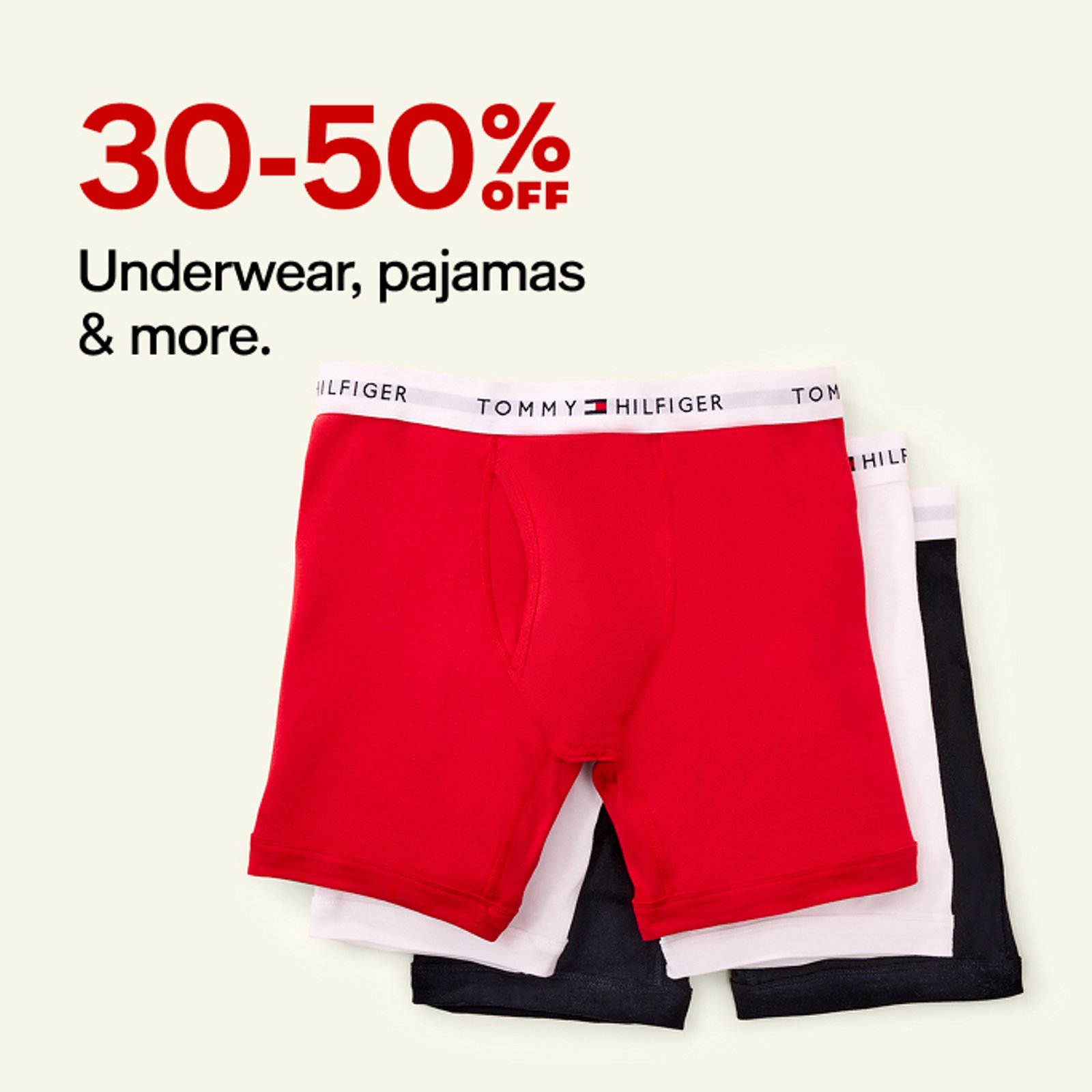 30-50% off Underwear, pajamas & more