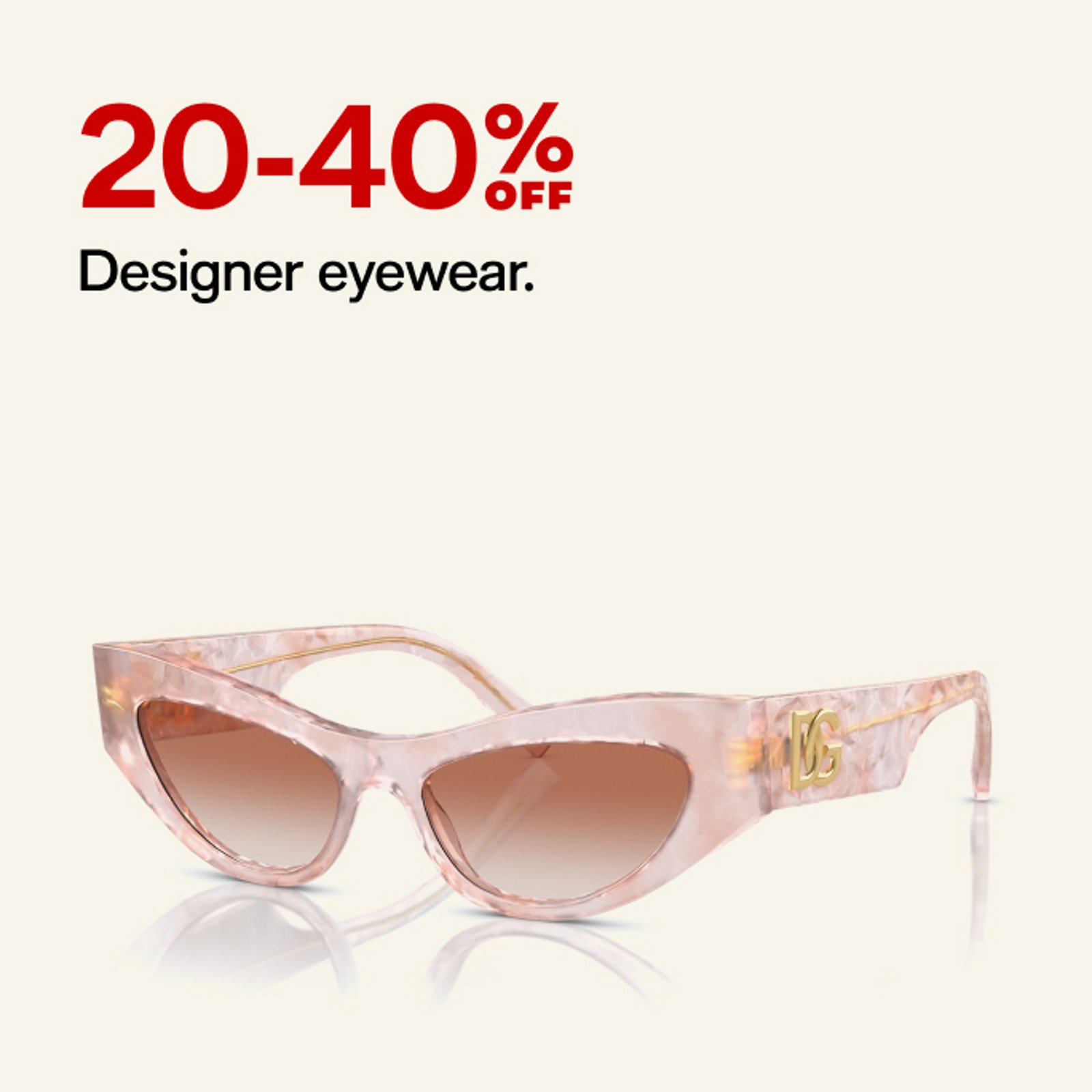 20-40% off Designer Eyewear