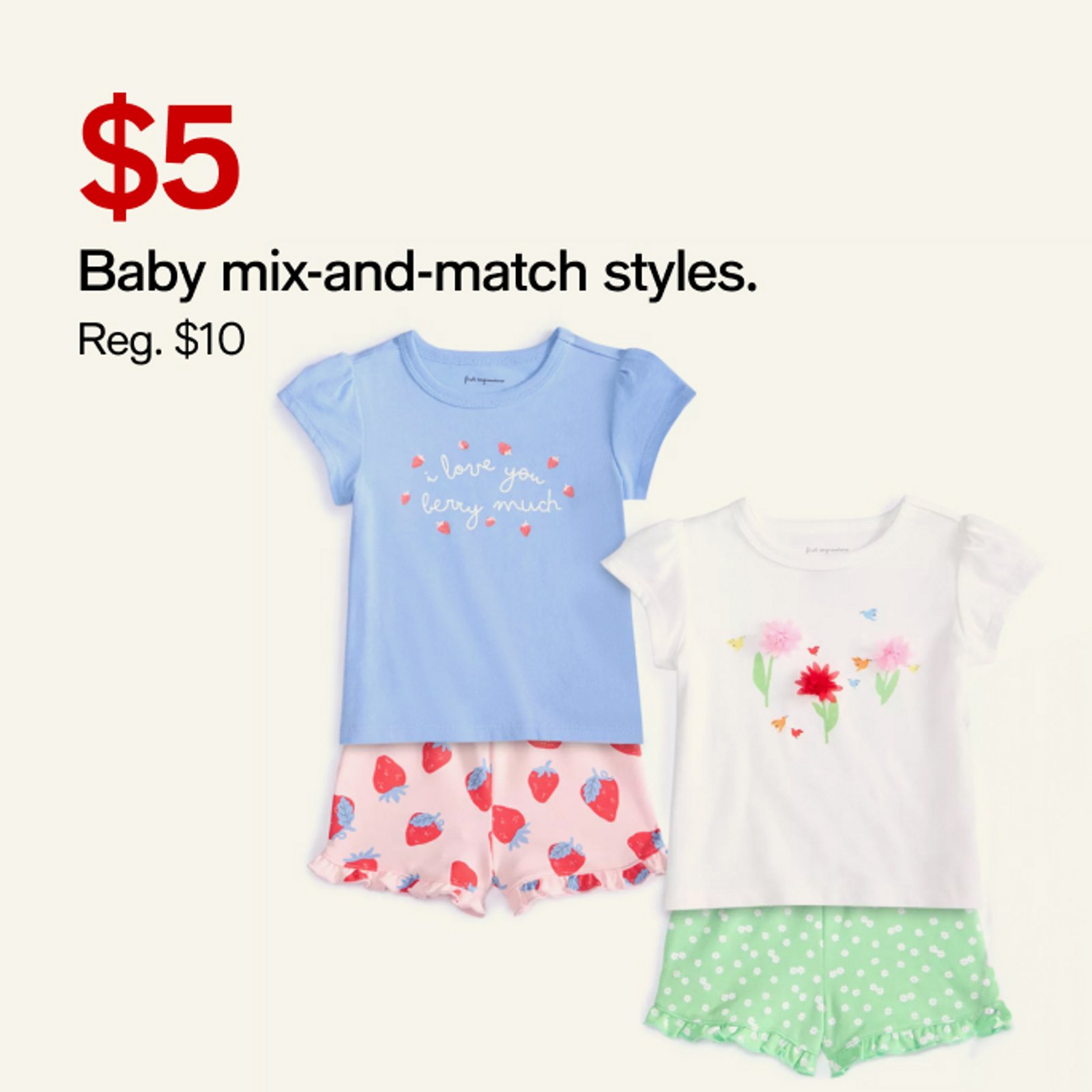 $5 Baby Mix-and-match styles