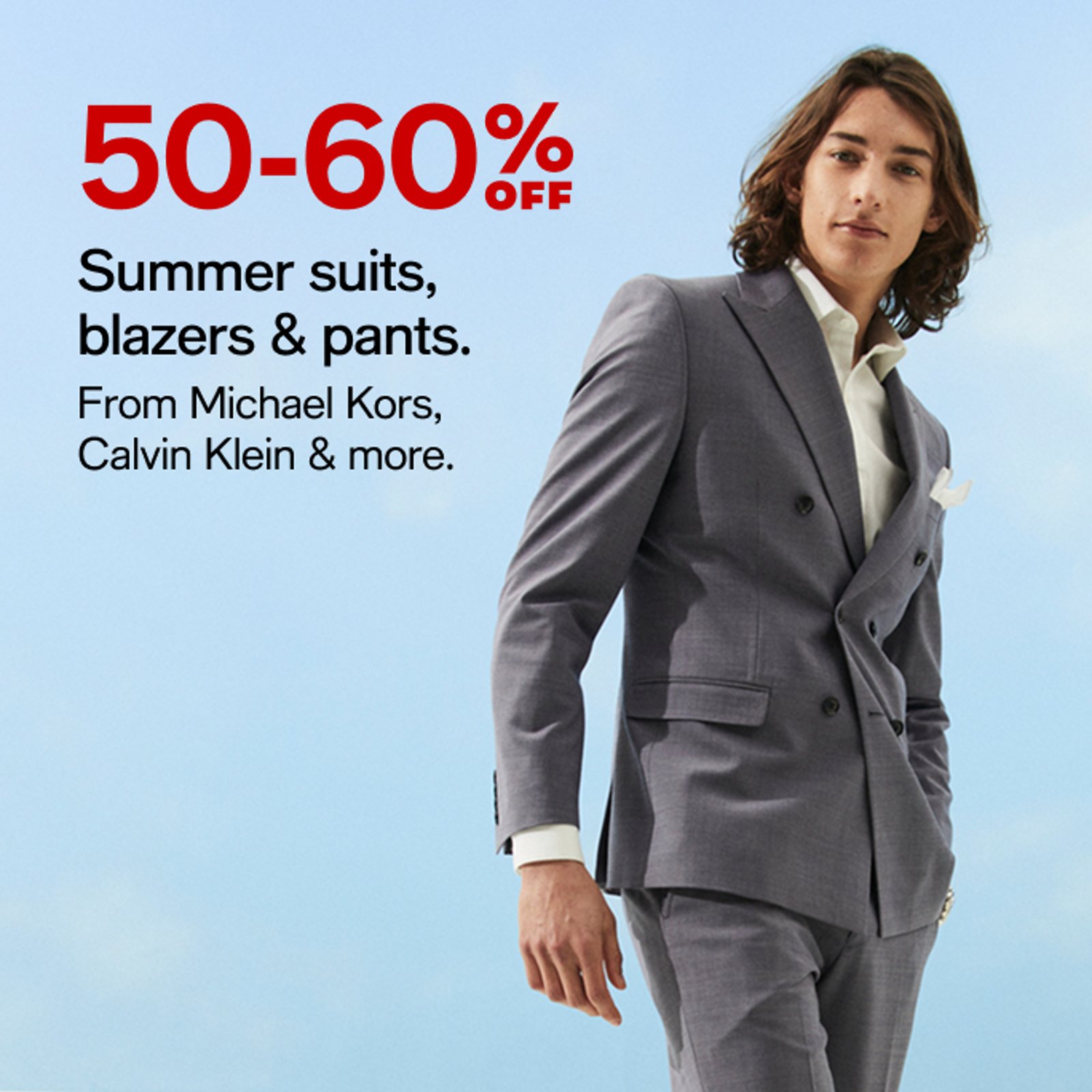 50-60% off Summer suits