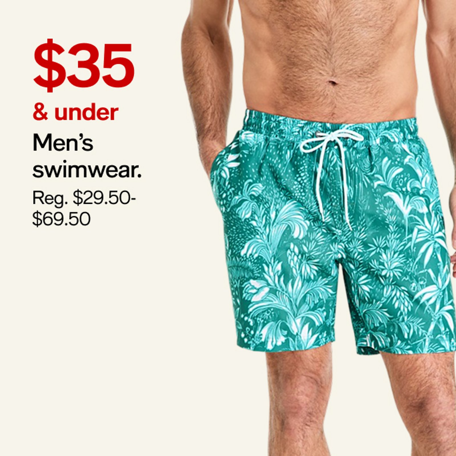 $35 & under Men's swimwear
