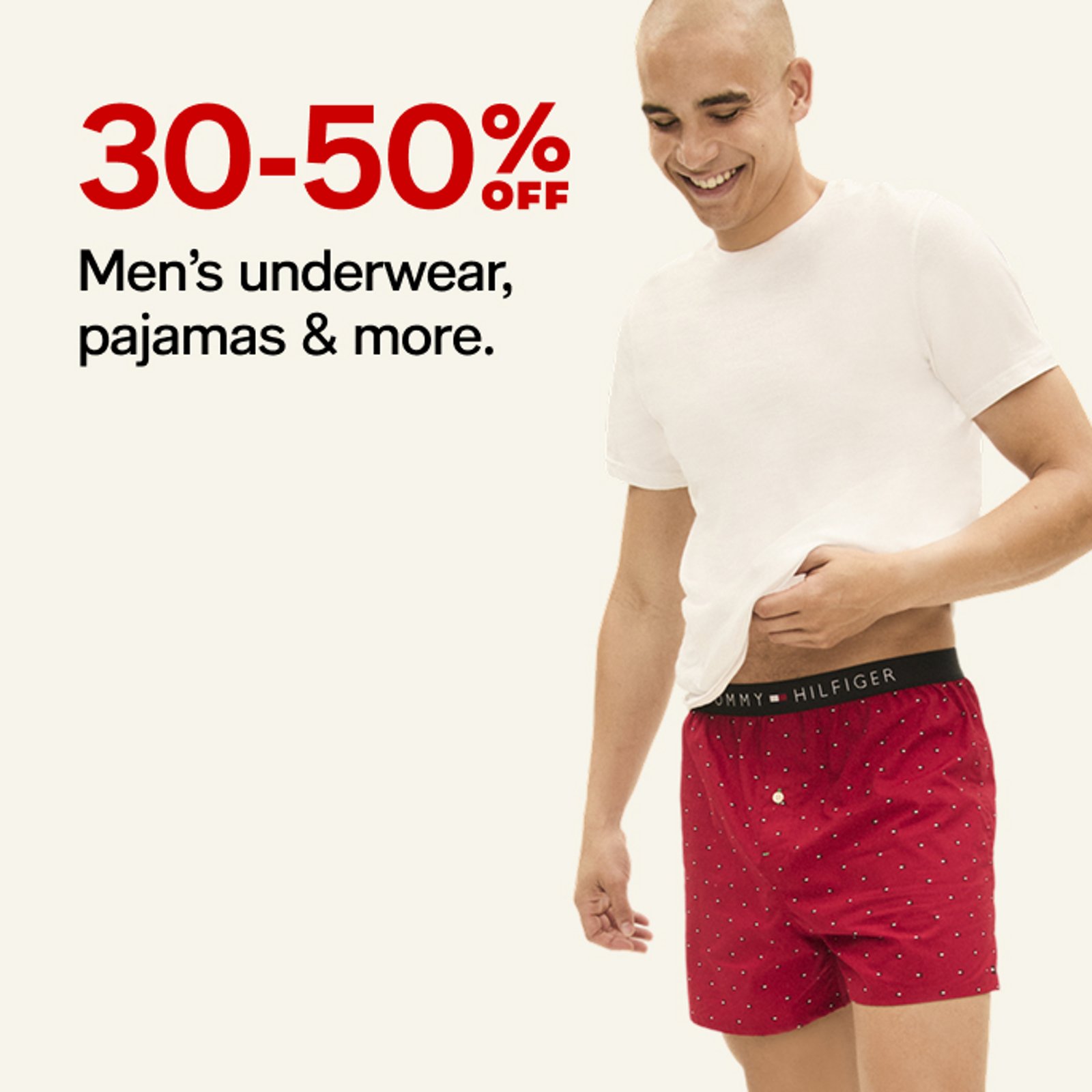 30-50% off Men's underwear, pajamas & more