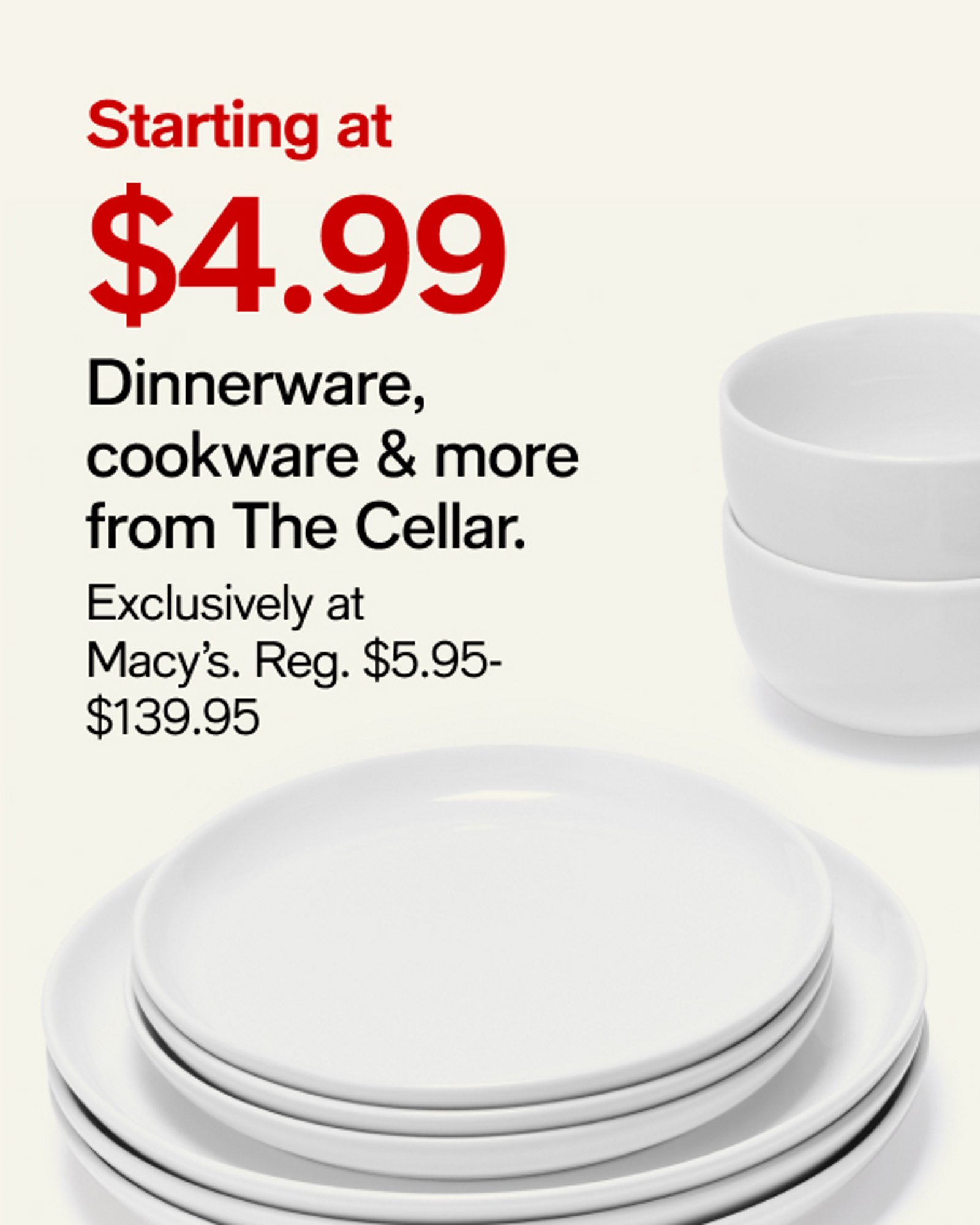 4.99 dinnerware