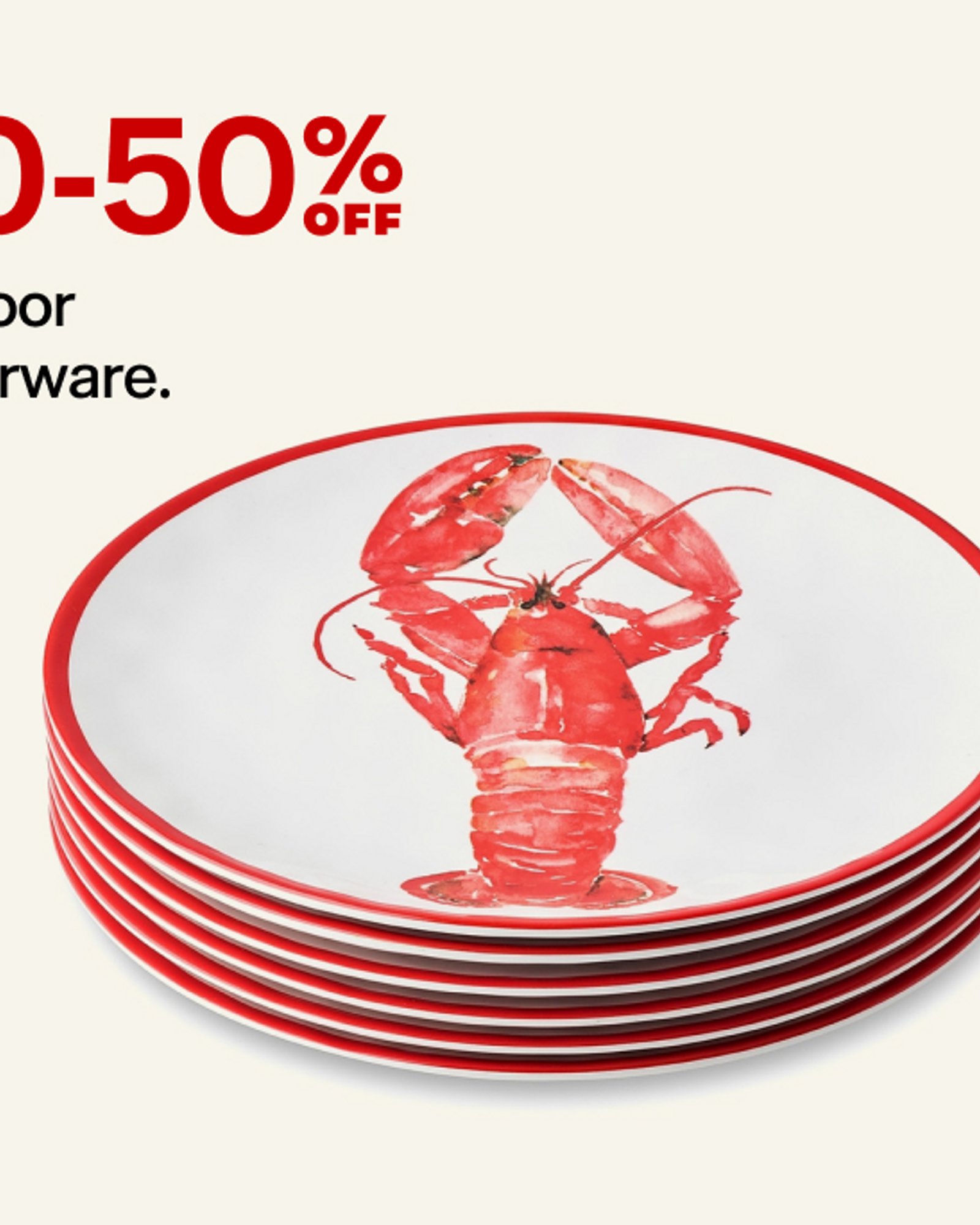 40 off dinnerware