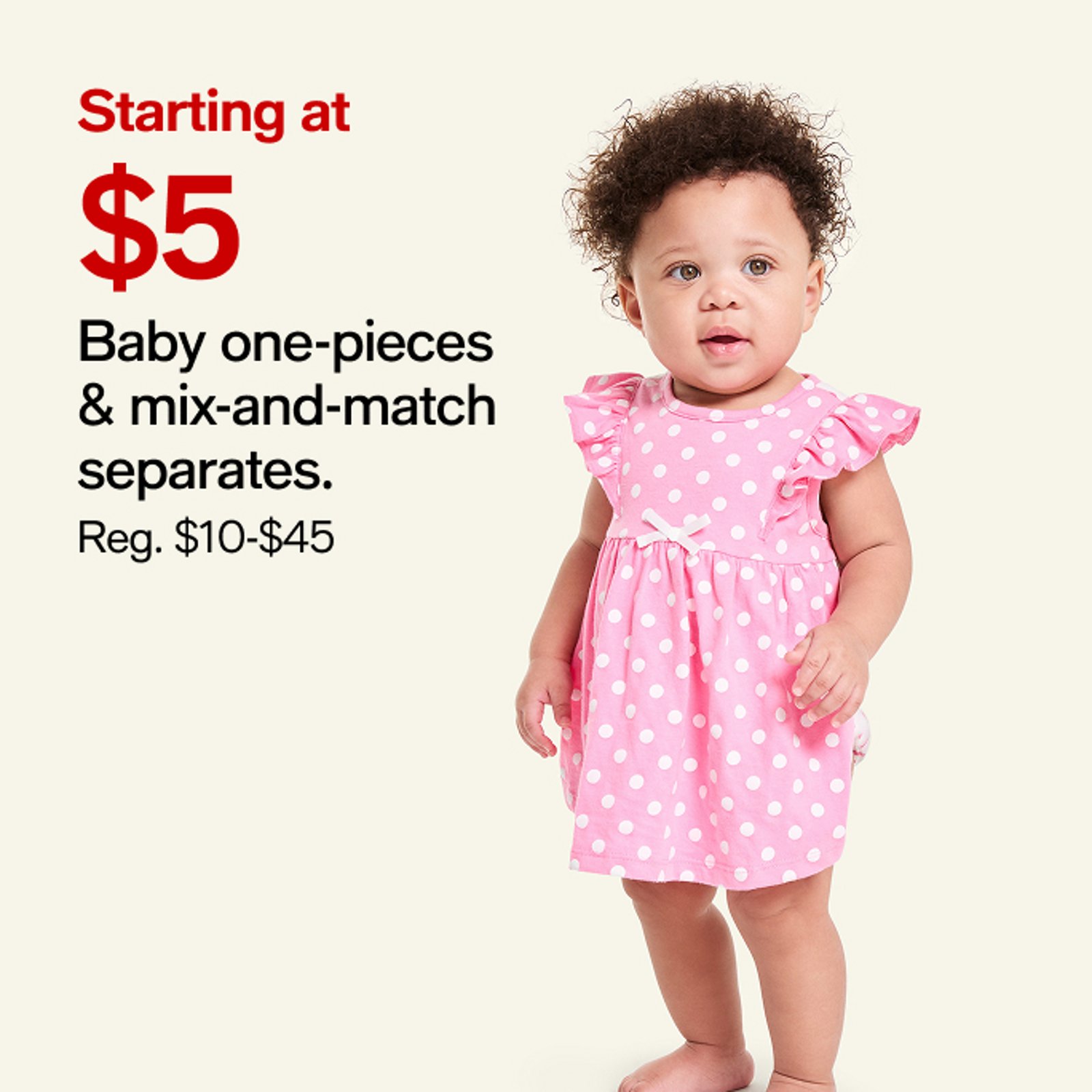 Starting at $5 Baby one-pieces & Mix and match