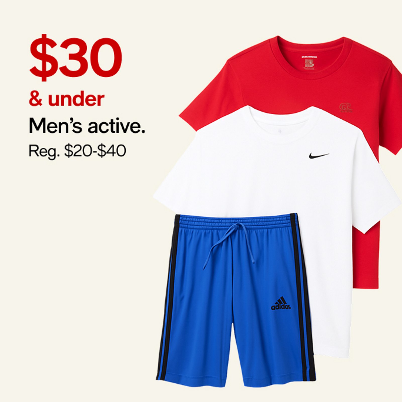 $30 & Under Men's Active