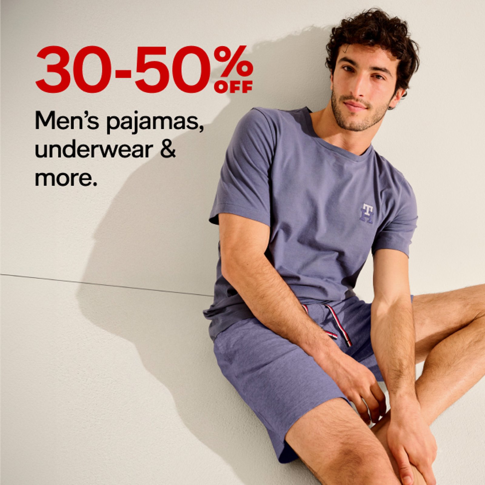 30-50% off Men's pajamas, underwear & more