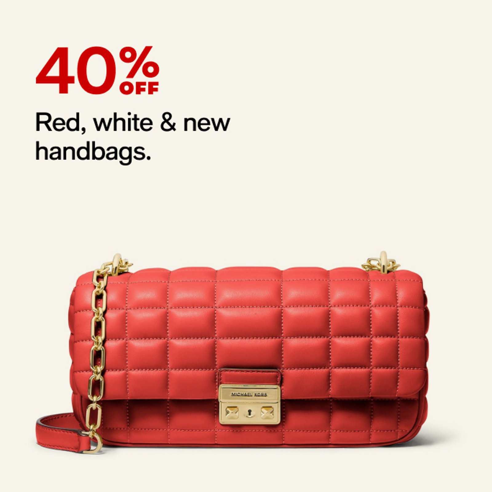 40 off Red, white & new handbags.