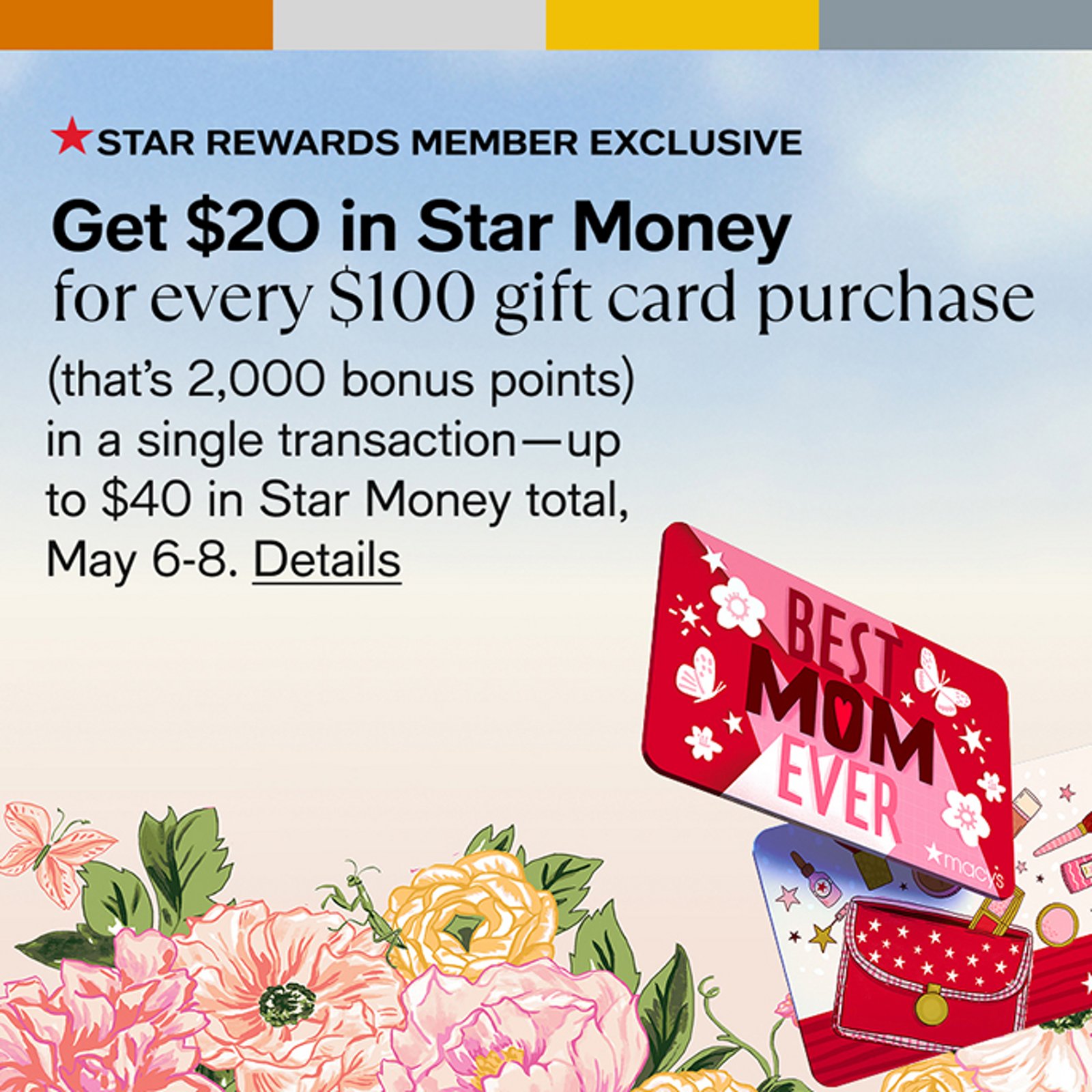 Get 20 in Star Money for every $100 gift card purchase