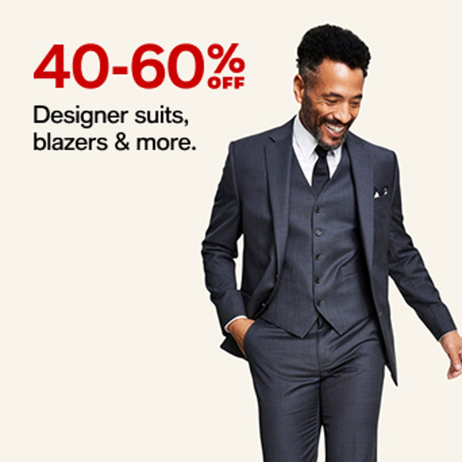 40-60% Designer suits, blazers & more