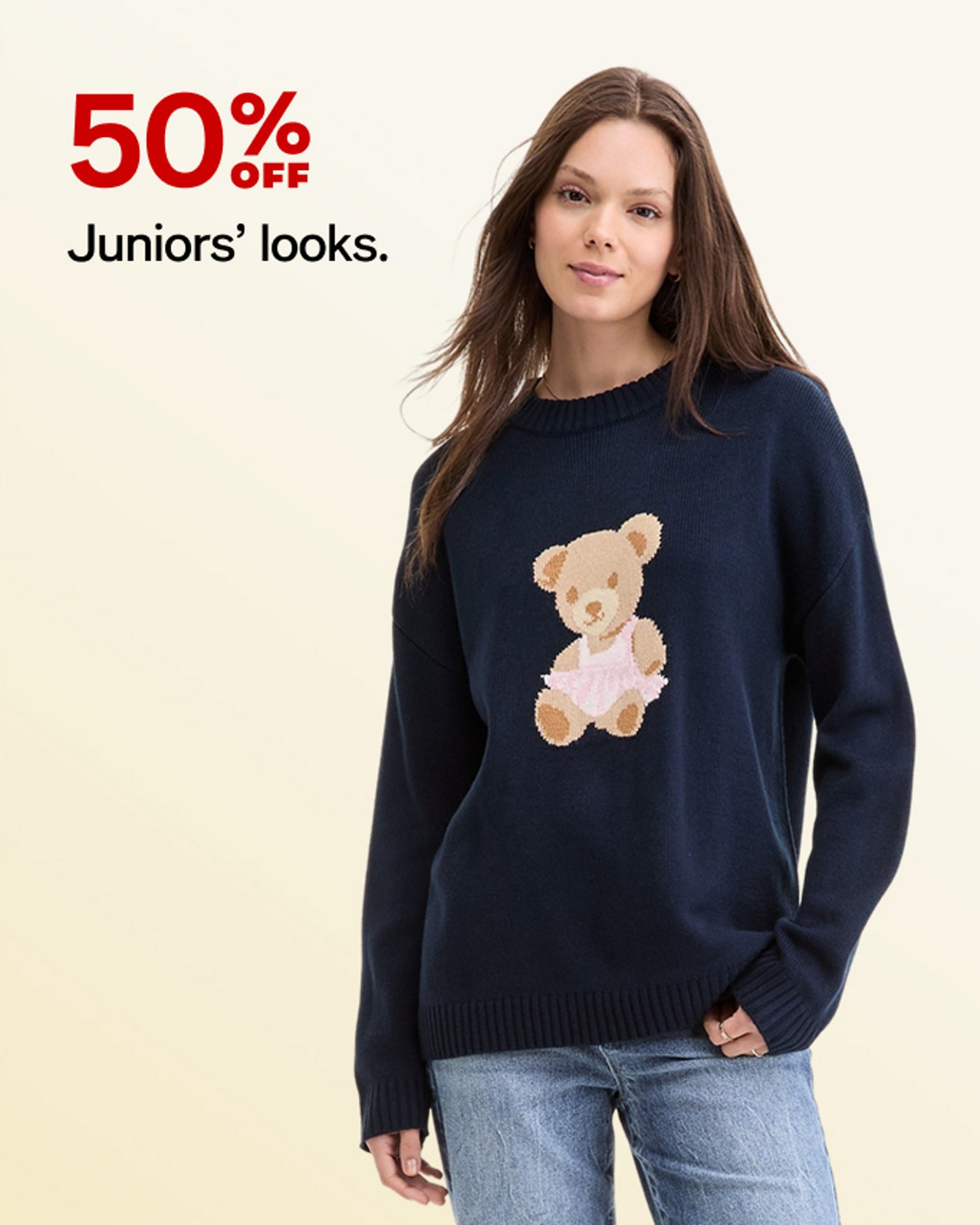 50% off juniors looks 