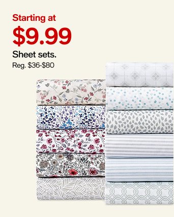 Starting at $9.99 Sheet sets